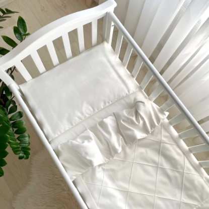 Set lenjerie de schimb pentru patut bebe 3 piese Velvet milky